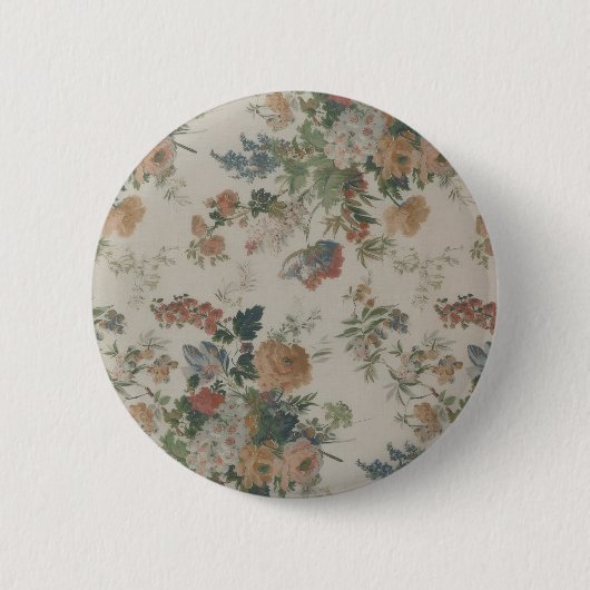Vintage-Blumenmuster – Sanftes botanisches Blüten- Button (Vorderseite)
