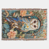 Vintage Blumenmuster Schleiereule Decke (Vorderseite)