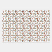 Vintage Blumenmuster Weihnachten Geschenkpapier Set (Vorderseite 3)