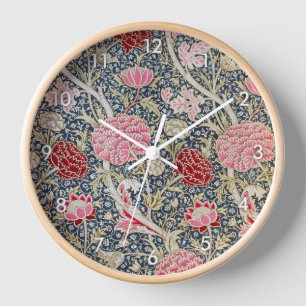 Vintage-Blumenmuster, William Morris-Uhr Uhr