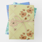 Vintage-Blumenmuster-Wrap-Papierbögen Geschenkpapier Set (Beispiel)
