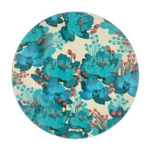Vintage-Blumenmuster, zarte Blumen. Schneidebrett