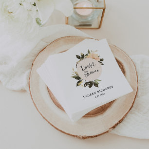 Vintage Blumenn   Weiße Brautdusche Servietten
