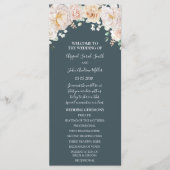 Vintage Blumennavblau Hochzeitsprogramm Programm (Vorderseite)