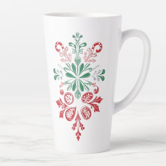 Vintage-Blumenornament - Feiertagsdesign Milchtasse (Rechts)
