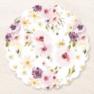 Vintage Blumenpapier-Untersetzer - Eleganter Deko Untersetzer