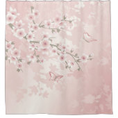 Vintage Blumenpastellblüten Duschvorhang (Vorderseite)