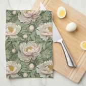 Vintage Blumenpeere Gemustert Geschirrtuch (Viertel Falte)