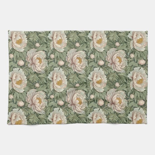 Vintage Blumenpeere Gemustert Geschirrtuch (Horizontal)