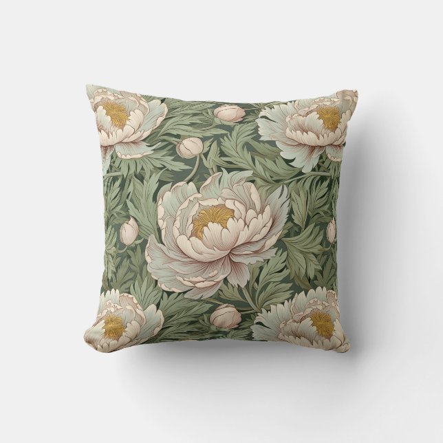 Vintage Blumenpeere Gemustert Kissen (Vorderseite)