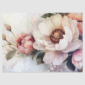 Vintage Blumenpeony Bouquet Soft Pink Decoupage Seidenpapier (Vorderseite)