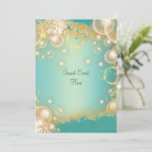 Vintage Blumenperlen Einladung (Stehend Vorderseite)