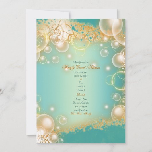 Vintage Blumenperlen Einladung (Rückseite)