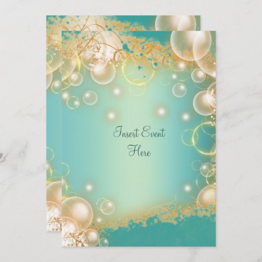 Vintage Blumenperlen Einladung (Vorne/Hinten)