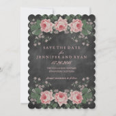 Vintage Blumenplatte Save the Date Rose (Vorderseite)