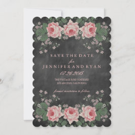 Vintage Blumenplatte Save the Date Rose
