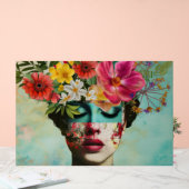 Vintage-Blumenporträt Acrylschild (Hochzeit)