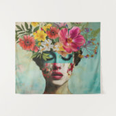 Vintage-Blumenporträt Wandteppich (Vorderseite (Horizontal))