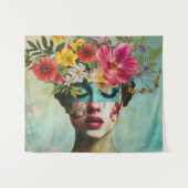 Vintage-Blumenporträt Wandteppich (Vorderseite (Horizontal))
