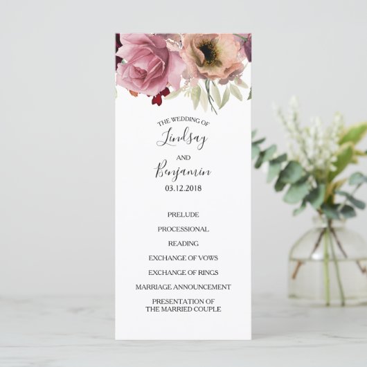 Vintage Blumenprogramme Programm (Stehend Vorderseite)