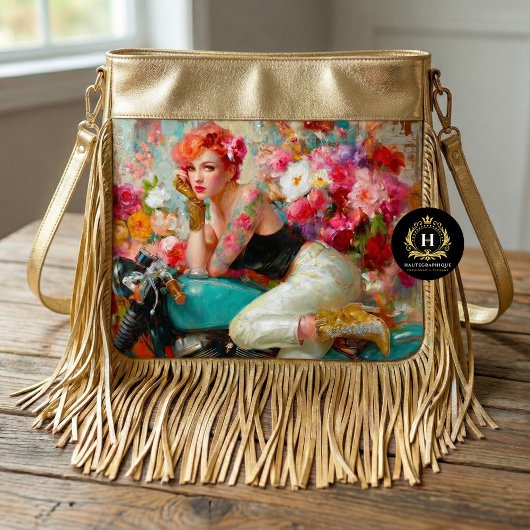 Vintage Blumenradfahrerin Dekoupage Seidenpapier