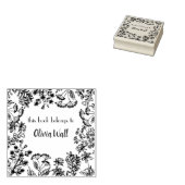 Vintage Blumenrahmen-Buchzeichen Ex Libris buchen Gummistempel (Stempel)