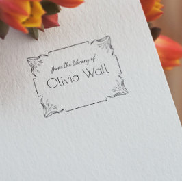 Vintage Blumenrahmen-Buchzeichen Ex Libris buchen Gummistempel