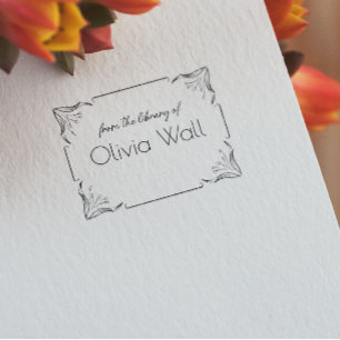 Vintage Blumenrahmen-Buchzeichen Ex Libris buchen Gummistempel