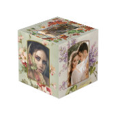 Vintage Blumenrahmen Foto Cube Würfel (Rückseite Schrägansicht)