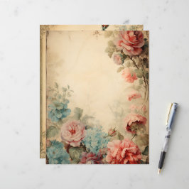 Vintage Blumenrahmen - Scrapbook Paper