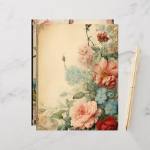 Vintage Blumenrahmen - Scrapbook Paper