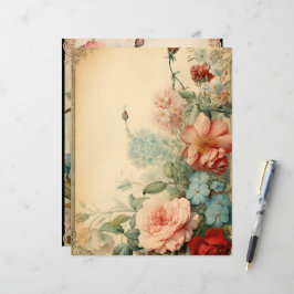 Vintage Blumenrahmen - Scrapbook Paper