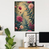 Vintage Blumenreiz Poster (Heimbüro)
