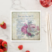 Vintage Blumenrezeptur Ephemera Dekoupage Serviette (Beispiel)