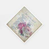 Vintage Blumenrezeptur Ephemera Dekoupage Serviette (Ecke)