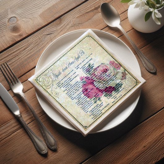 Vintage Blumenrezeptur Ephemera Dekoupage Serviette