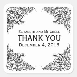 Vintage Blumenrinnen Danke Stickers