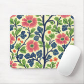 Vintage Blumenrosa Blume Grün Blattfarbe Mousepad (Mit Mouse)