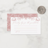 Vintage Blumenrosa Kinderdusche Kinderbetreuung Ti Mitteilungskarte (Vorderseite/Rückseite Beispiel)