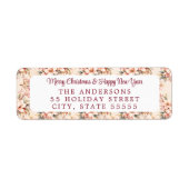 Vintage Blumenrosa Pasta Rücksendeadresse (Vorne)