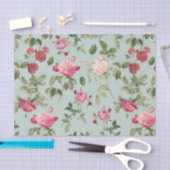 Vintage Blumenrosa Rose Seidenpapier (Handwerk)