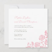 Vintage Blumenrosa-Rose-Spitzen-Hochzeit Einladung (Vorderseite)