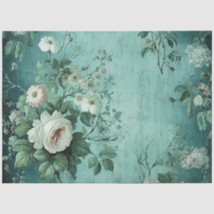 Vintage Blumenrose Grünzeug Decoupage Seidenpapier