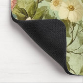 Vintage Blumenrose Grünzeug  Mousepad (Ecke)