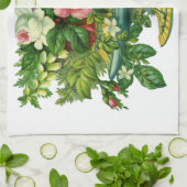 Vintage Blumenrosen, Vase der Blume Geschirrtuch (Gefaltet)