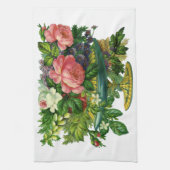 Vintage Blumenrosen, Vase der Blume Geschirrtuch (Vertikal)
