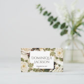 Vintage BlumenRosen Visitenkarte (Stehend Vorderseite)