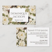 Vintage BlumenRosen Visitenkarte (Vorne/Hinten)