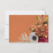 Vintage Blumenrost & Fuchsia Hochzeit Save The Date (Rückseite)