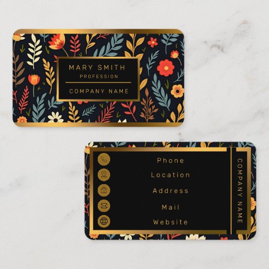 Vintage Blumensammlung Beautiful Popular Collectio Visitenkarte (Vorne/Hinten)